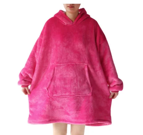 超やわらか シェルパ裏地 フード付き着る毛布｜冬用・大人サイズ